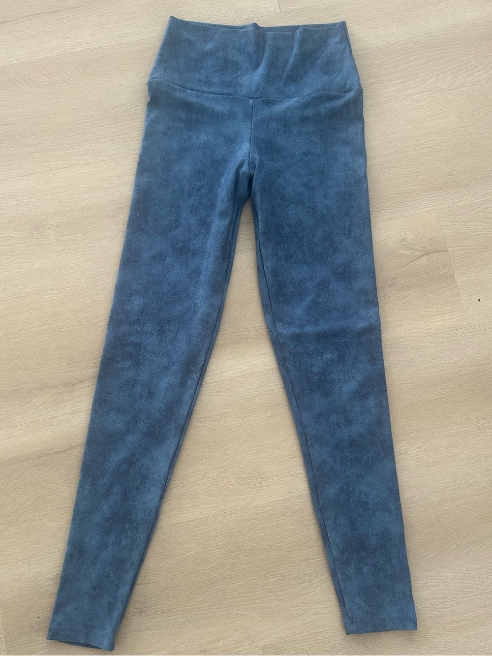 High-Rise Slate Blue Leggings with Supportive Waistband